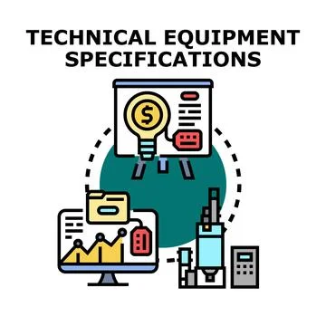 Technical equipment specifications planning and development process Illustration