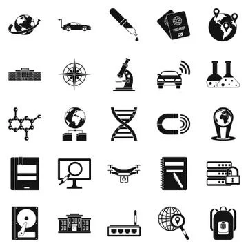 Technical evolution icons set, simple style Stock Illustration