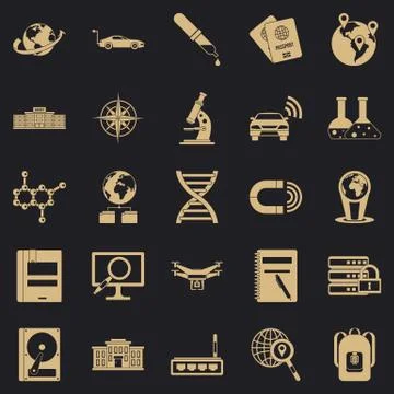 Technical evolution icons set, simple style Illustrazione stock