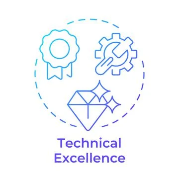 Technical excellence blue gradient concept icon Stock Illustration