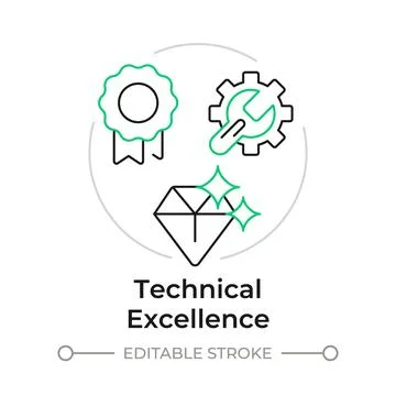 Technical excellence duotone line art concept icon Stock Illustration