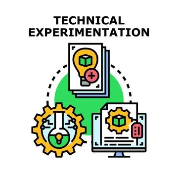 Technical experimentation process with research and digital development Stock Illustration