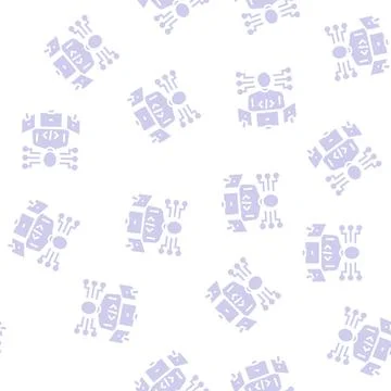 Technical expert glyph seamless pattern Stock Illustration