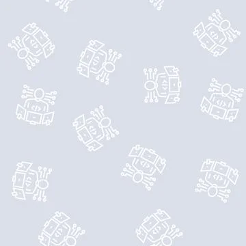 Technical expert line seamless pattern Stock Illustration