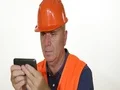 Technical Expert Person Positive Motivation Expression Accessing Tablet Program 4k or 4k+ Resolution