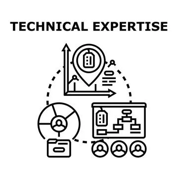 Technical expertise concept developing business strategy and analysis Illustrazione stock