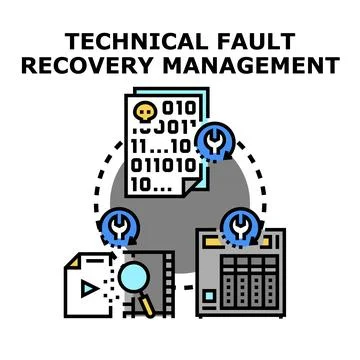 Technical fault recovery management system improving data security 스톡 일러스트