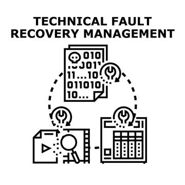 Technical fault recovery management system improving data security 스톡 일러스트