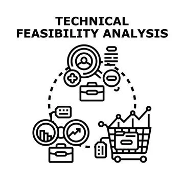 Technical feasibility analysis planning concept for business success Stock Illustration