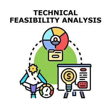 Technical feasibility analysis planning project development stages 스톡 일러스트