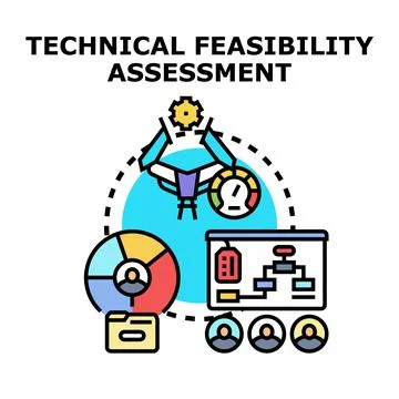 Technical feasibility assessment evaluating project development readiness Stock Illustration