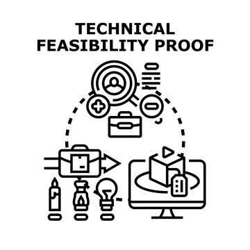 Technical feasibility proof concept development process Illustrazione stock