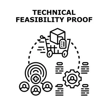 Technical feasibility proof concept development process Illustrazione stock