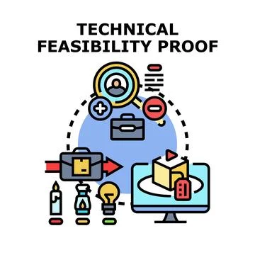 Technical feasibility proof concept development process Stockillustratie