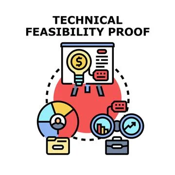 Technical feasibility proof concept illustration studying business project .. Stock Illustration
