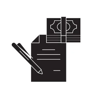 Technical financial report black vector concept icon. Technical financial report Stock Illustration
