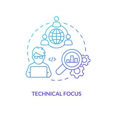 Technical focus blue gradient concept icon Stock Illustration