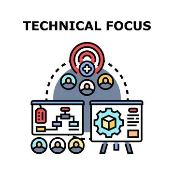 Technical focus in business strategy development Stock Illustration