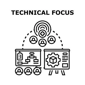 Technical focus in business strategy development Stockillustratie