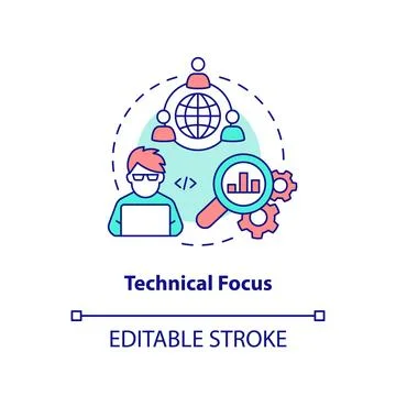 Technical focus concept icon Illustrazione stock