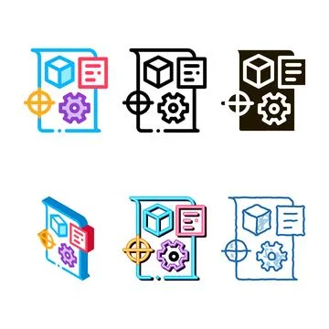 Technical forms dispatch icon vector outline 스톡 일러스트