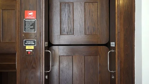 Technical, freight elevator in the Vienna City Hall. Vienna, Austria. 4K. Stock Footage 87709072