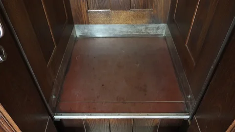 Technical, freight elevator in the Vienna City Hall. Vienna, Austria. 4K. Stock Footage 87709081
