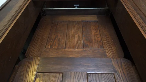 Technical, freight elevator in the Vienna City Hall. Vienna, Austria. 4K. Stock Footage 87709115