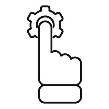 Technical gear touch icon outline vector. Mobile sim dual Illustrazione stock