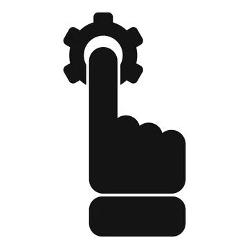 Technical gear touch icon simple vector. Mobile sim dual Stock Illustration