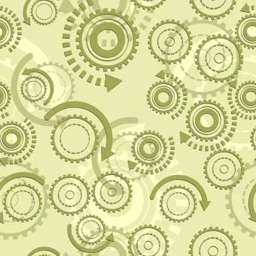 Technical gears seamless pattern. Vector illustration. Stock Illustration