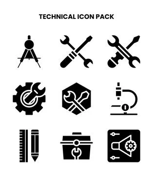 Technical Glyph Graphics Icons Pack イラスト素材