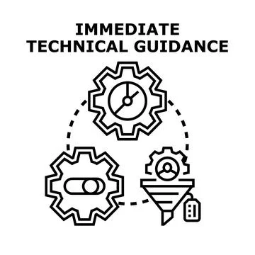 Technical guidance and business process optimization icon Stock Illustration