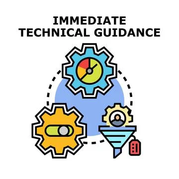 Technical guidance and business process optimization icon Stock Illustration
