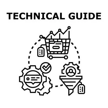 Technical guide illustration for strategic business process Stock Illustration