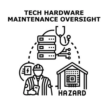 Technical hardware maintenance and hazard oversight system Stock Illustration