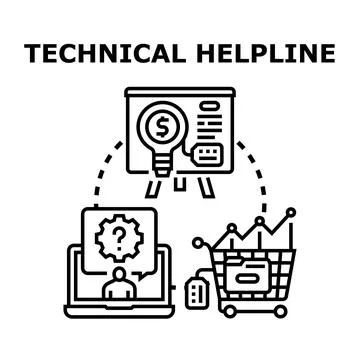 Technical helpline concept offering customer service communication 库存插图