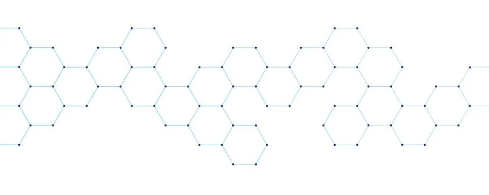 Technical honeycomb digital electronics on white background Stockillustratie