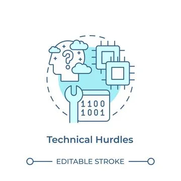 Technical hurdles soft blue concept icon 스톡 일러스트
