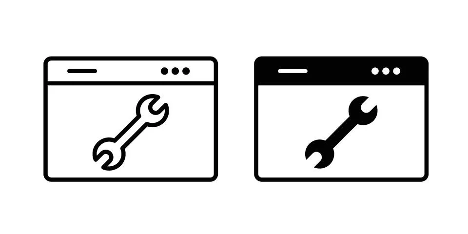 Technical icon bundle for website design projects Stock Illustration