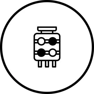Technical Icon: Electronic Component Representation in Minimalist Black and.. 스톡 일러스트