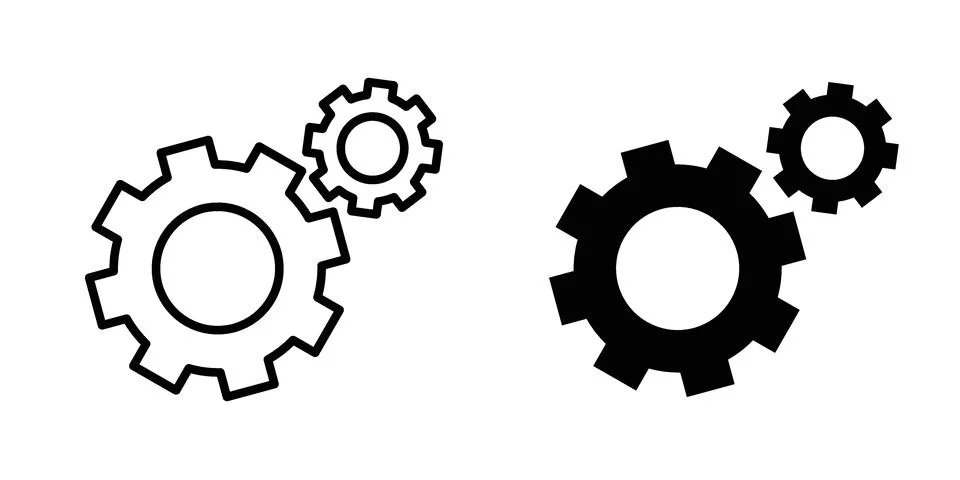 Technical icon vector concepts, line and silhouette style Stock Illustration