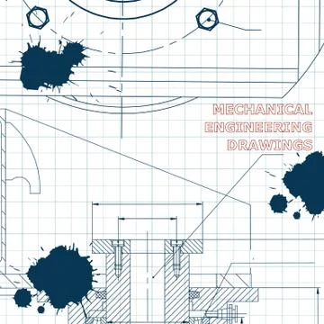 Technical illustration. Draft. Ink. Blots Illustrazione stock