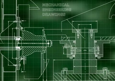 Technical illustration. Mechanical engineering. Backgrounds of engineering su Stock Illustration