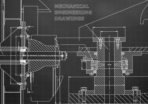 Technical illustration. Mechanical engineering. Backgrounds of engineering su Illustrazione stock