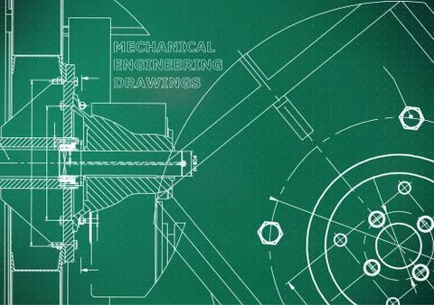 Technical illustration. Mechanical engineering. Light green background. Point イラスト素材