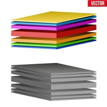 Technical illustration of a multilayer material Stock Illustration