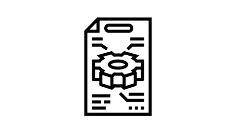 Technical illustrations line icon animation Stock Footage 326131863
