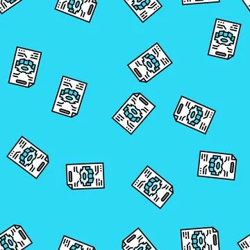 Technical illustrations vector seamless pattern Stock Illustration