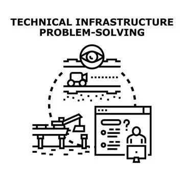 Technical infrastructure problem solving and engineering development Illustration